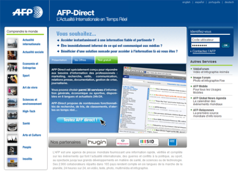 Lancement d’AFP-Direct permettant la diffusion individualisée des services texte de l’AFP Lancement d’AFP-Direct permettant la diffusion individualisée des services texte de l’AFP